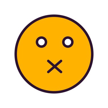  sessiz yüz simgesi, basit vektör illüstrasyonu