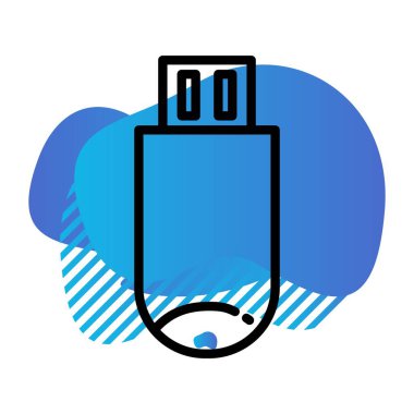 USB flash disk simgesi. vektör illüstrasyonu