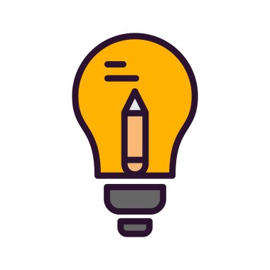 Ampul simgesi, basit vektör illüstrasyonu