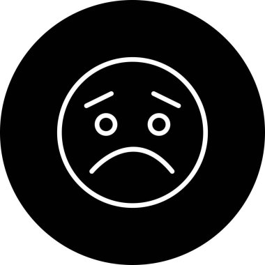 üzgün yüz simgesi, basit vektör illüstrasyonu