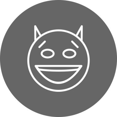 Şeytan yüz simgesi, basit vektör illüstrasyonu