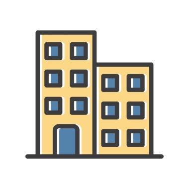  bina simgesi, basit vektör illüstrasyonu