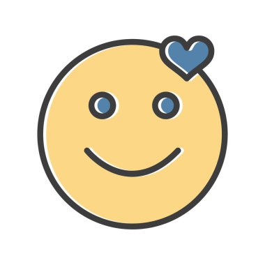 aşk yüzü simgesi, basit vektör illüstrasyonu