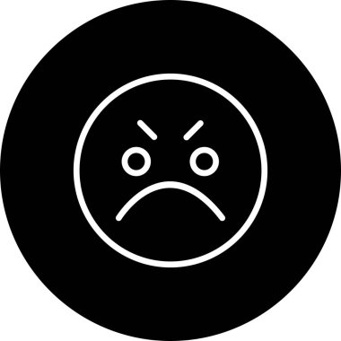 Kızgın yüz simgesi, basit vektör illüstrasyonu