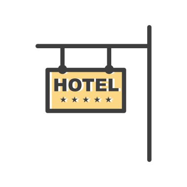 Otel simgesinin vektör illüstrasyonu