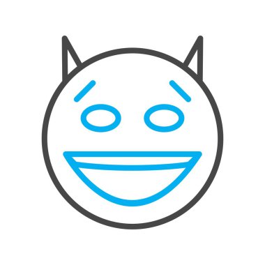 Şeytan yüz simgesi, basit vektör illüstrasyonu