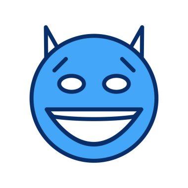 Şeytan yüz simgesi, basit vektör illüstrasyonu