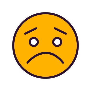 üzgün yüz simgesi, basit vektör illüstrasyonu