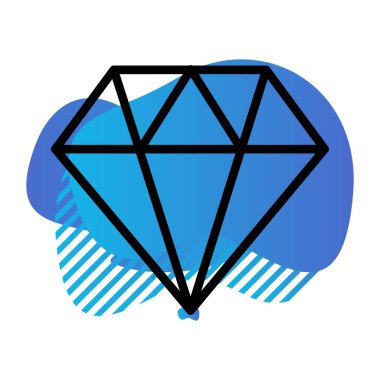Elmas simgesi, basit vektör illüstrasyonu