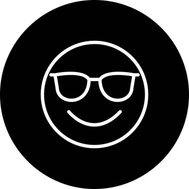 Güzel yüz simgesi, basit vektör illüstrasyonu