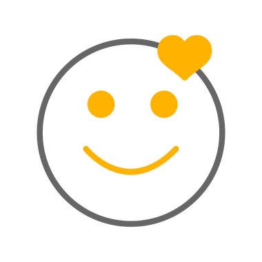 aşk yüzü simgesi, basit vektör illüstrasyonu