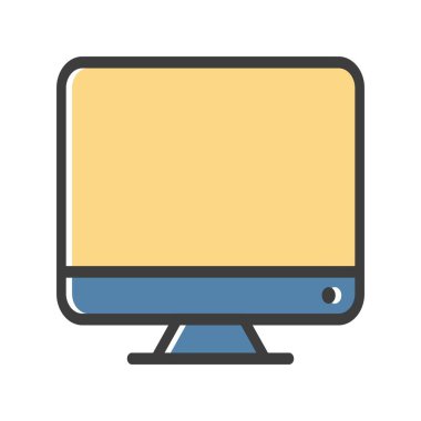 Bilgisayar simgesi. Web için izleyici vektör simgelerinin düz çizimi