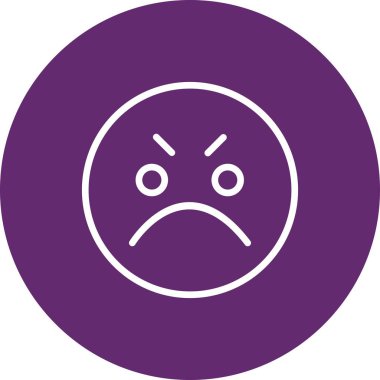 Kızgın yüz simgesi, basit vektör illüstrasyonu