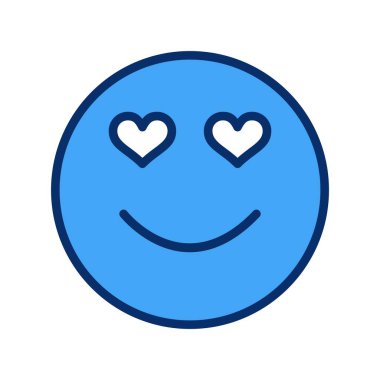 aşık olmak yüz ikonu, basit vektör illüstrasyon