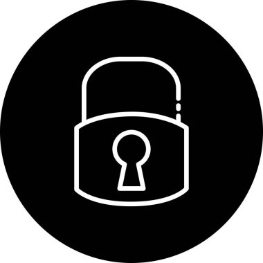 Asma kilit simgesi. Güvenlik ve güvenlik teması. Yalnız tasarım. vektör illüstrasyonu