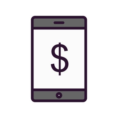 cep telefonu simgesi, basit vektör illüstrasyonu