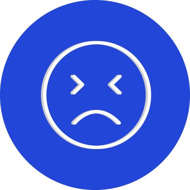 üzgün yüz simgesi, basit vektör illüstrasyonu