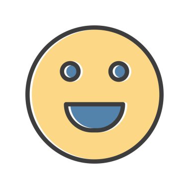 gülen yüz simgesi, basit vektör illüstrasyonu