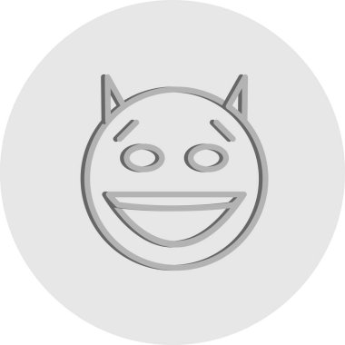 Şeytan yüz simgesi, basit vektör illüstrasyonu