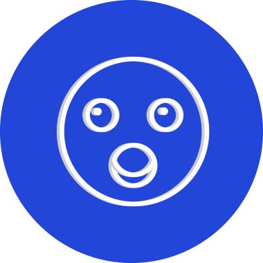 şok yüz simgesi, basit vektör illüstrasyonu