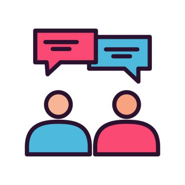 Vektör Sohbet simgesi, basit vektör illüstrasyonu