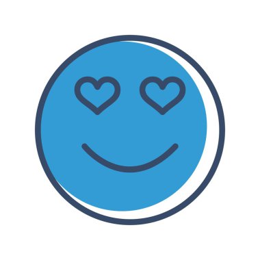 aşık olmak yüz ikonu, basit vektör illüstrasyon