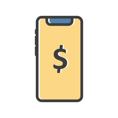 cep telefonu simgesi, basit vektör illüstrasyonu