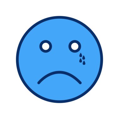 Ağlayan yüz simgesi, basit vektör çizimi