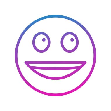 Mutlu yüz simgesi, basit vektör illüstrasyonu