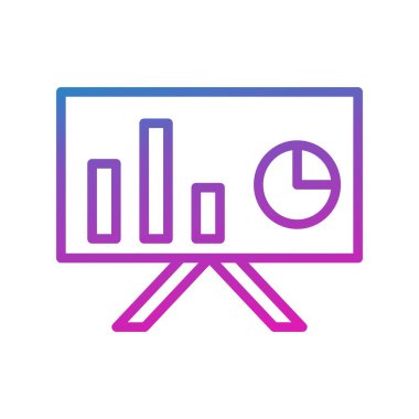 beyaz arkaplanda izole edilmiş düz stil resim simgesi. sunum sembolü