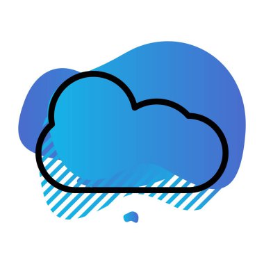 Bulut hesaplama simgesi vektör illüstrasyon grafik tasarımı