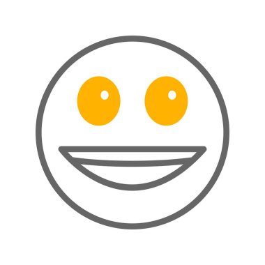 Mutlu yüz simgesi, basit vektör illüstrasyonu