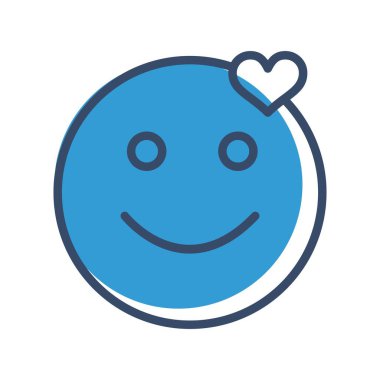 aşk yüzü simgesi, basit vektör illüstrasyonu