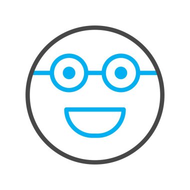 gözlük simgesinde yüz, basit vektör illüstrasyonu