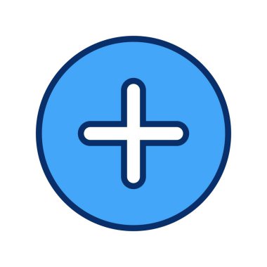 Artı beyaz arkaplanda izole edilmiş düz stil işaret simgesi. yakınlaştırma sembolü vektör illüstrasyonu