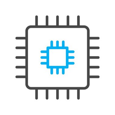 İşlemci yonga simgesi vektörü. düz tasarım biçimi.