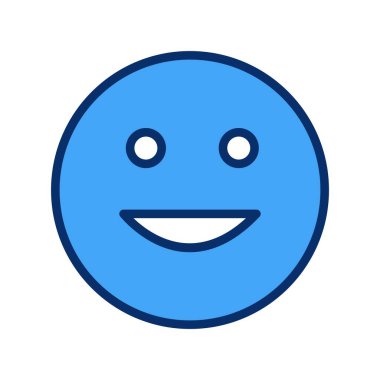 Mutlu yüz simgesi, basit vektör illüstrasyonu