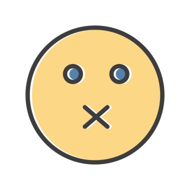  sessiz yüz simgesi, basit vektör illüstrasyonu