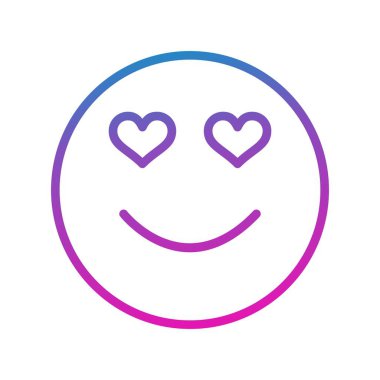 aşık olmak yüz ikonu, basit vektör illüstrasyon