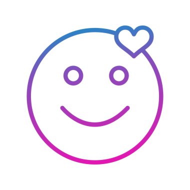 aşk yüzü simgesi, basit vektör illüstrasyonu