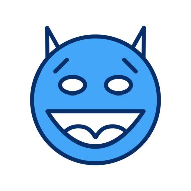 Şeytan yüz simgesi, basit vektör illüstrasyonu