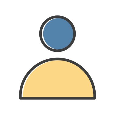 man simgesi, kişisel profil basit vektör illüstrasyonu