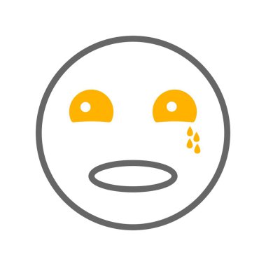 üzgün yüz simgesi, basit vektör illüstrasyonu