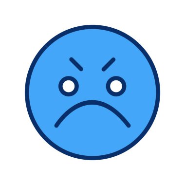 Kızgın yüz simgesi, basit vektör illüstrasyonu