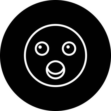 şok yüz simgesi, basit vektör illüstrasyonu