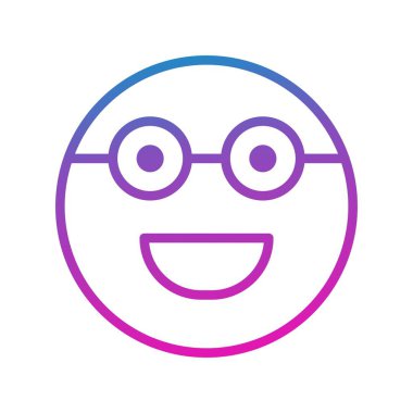 gözlük simgesinde yüz, basit vektör illüstrasyonu