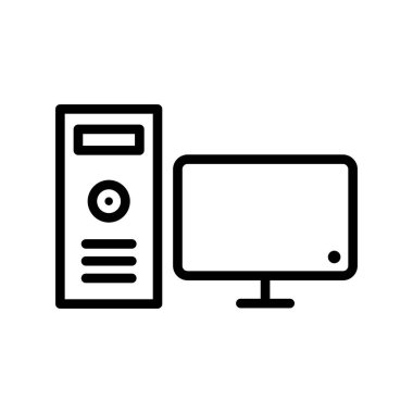 bilgisayar ve aygıtlar satır vektör simgesi.