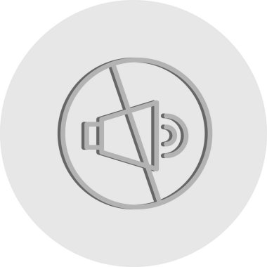 sessiz hoparlör simgesi, basit vektör çizimi