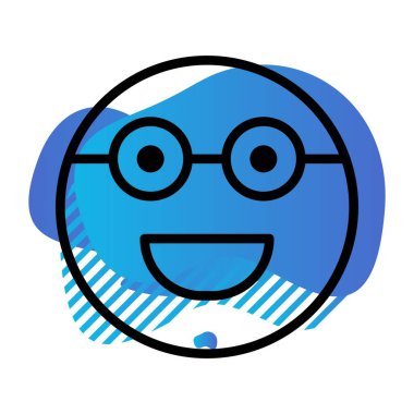 gözlük simgesinde yüz, basit vektör illüstrasyonu