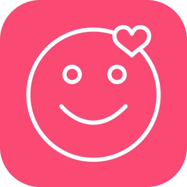 aşk yüzü simgesi, basit vektör illüstrasyonu